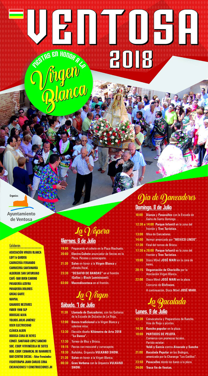 Fiestas patronales en honor a la Virgen Blanca 2018 Ventosa